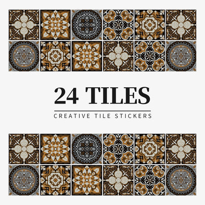 Mandala Retro Pattern Glossy Tile Stickers