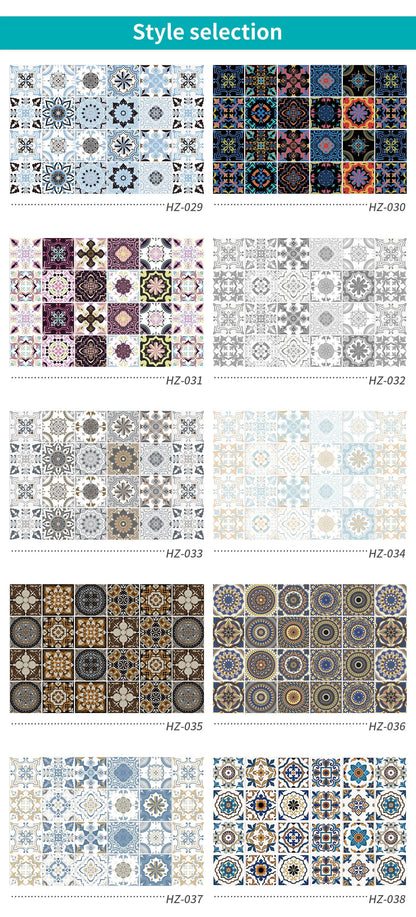 Mandala Retro Pattern Glossy Tile Stickers