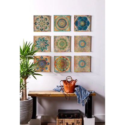 Mandala Retro Pattern Glossy Tile Stickers