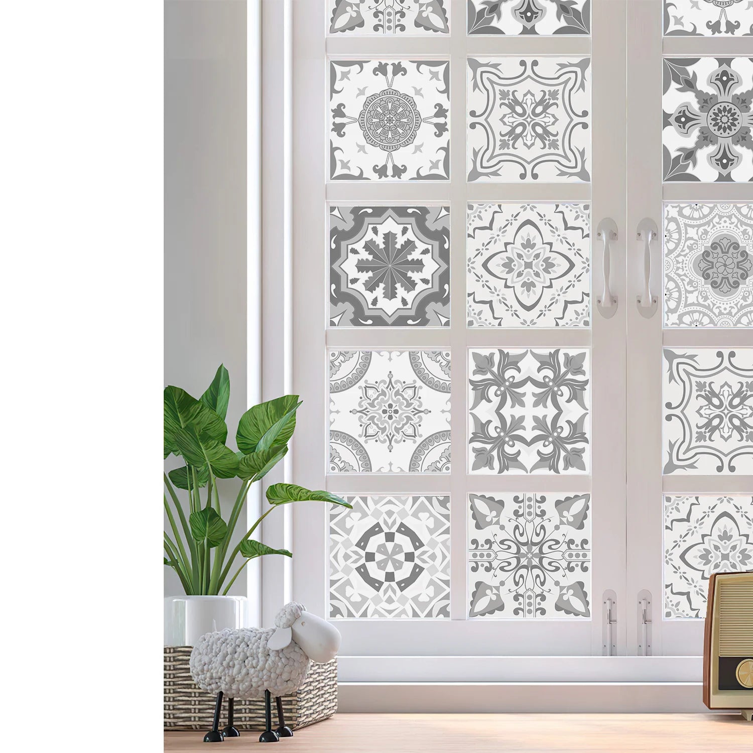 Mandala Retro Pattern Glossy Tile Stickers