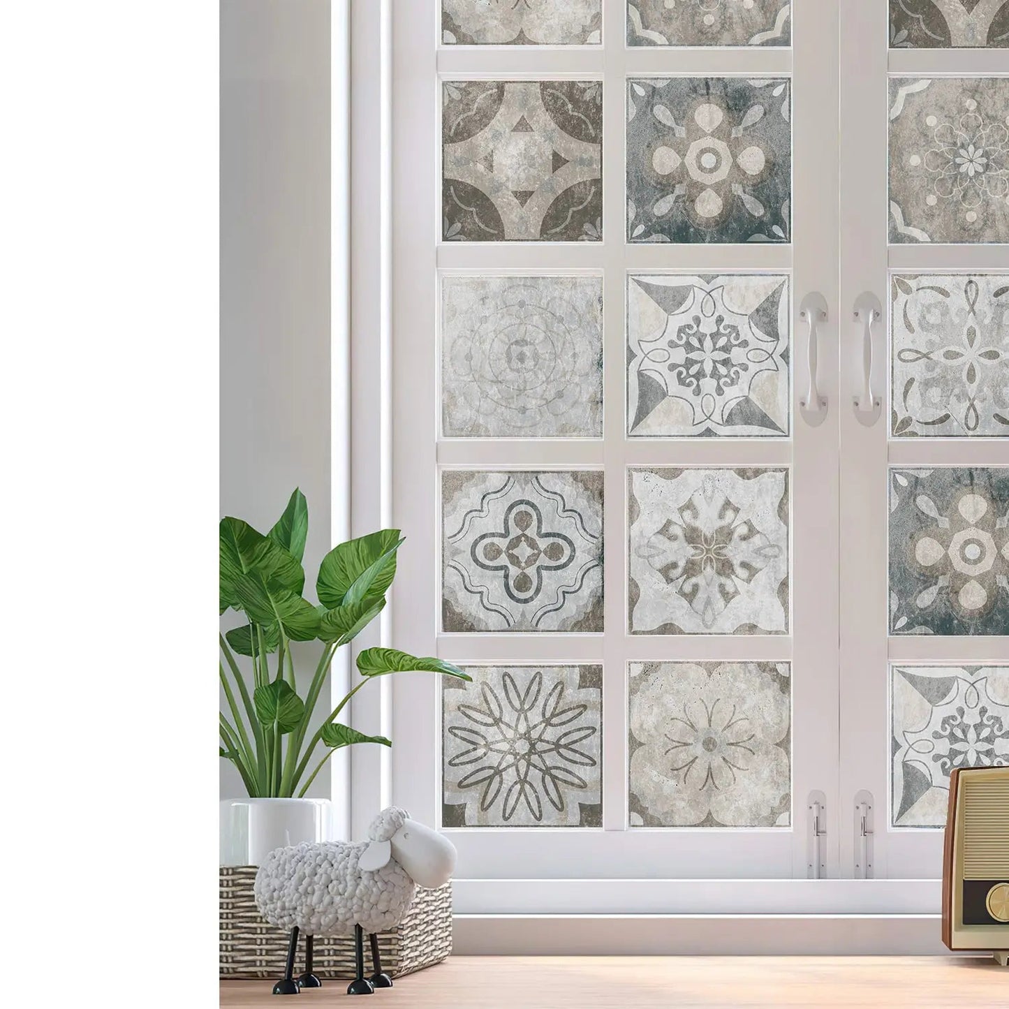 Mandala Retro Pattern Glossy Tile Stickers