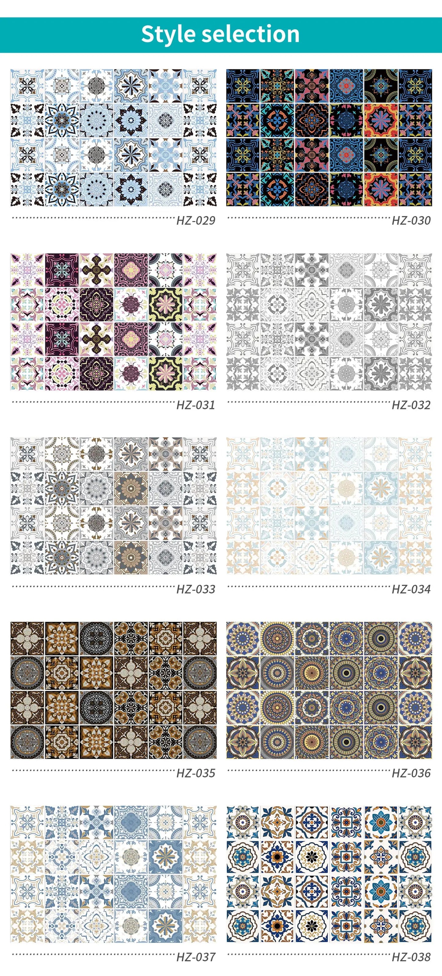 Mandala Retro Tile Stickers - Waterproof