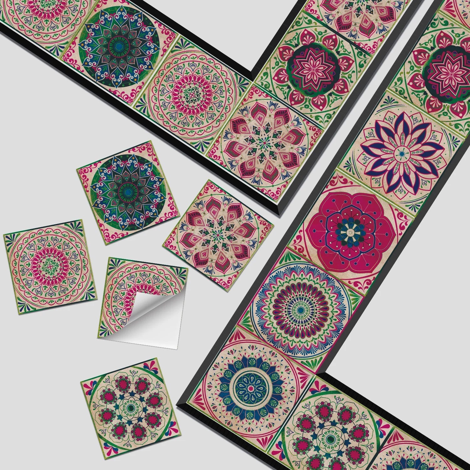 Mandala Retro Tile Stickers - Waterproof