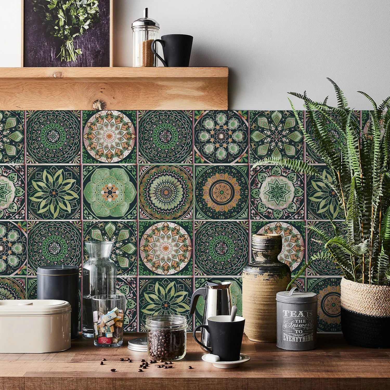 Mandala Retro Tile Stickers - Waterproof