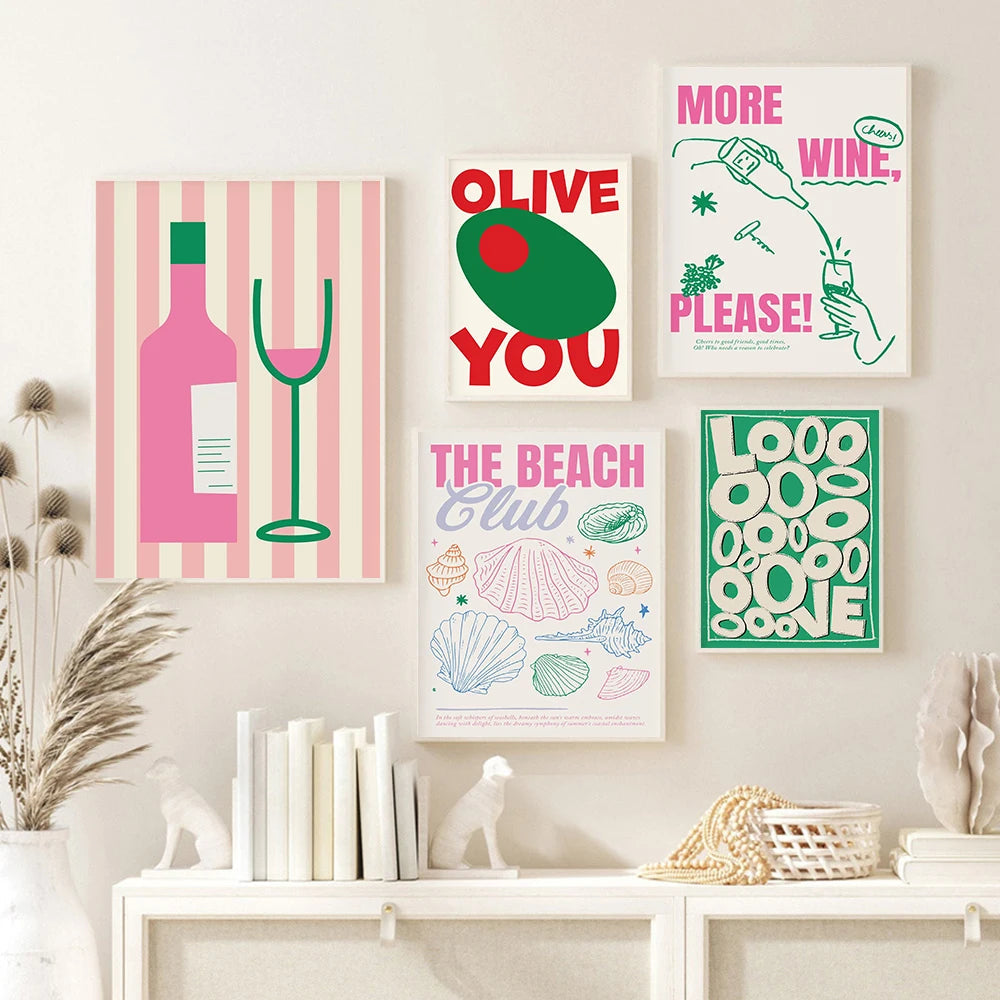 Maximalist Pink Canvas Wall Art