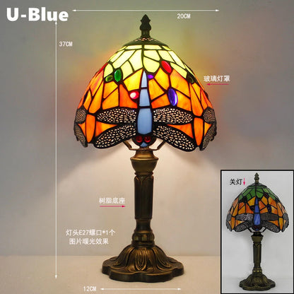 Mediterranean Stained Glass Table Lamp