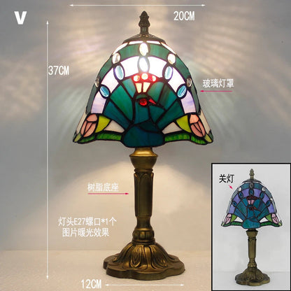 Mediterranean Stained Glass Table Lamp