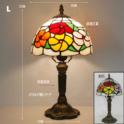 Mediterranean Stained Glass Table Lamp