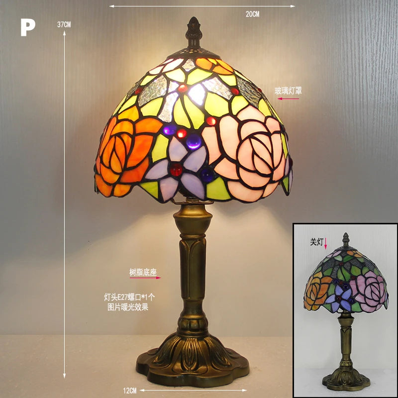 Mediterranean Stained Glass Table Lamp