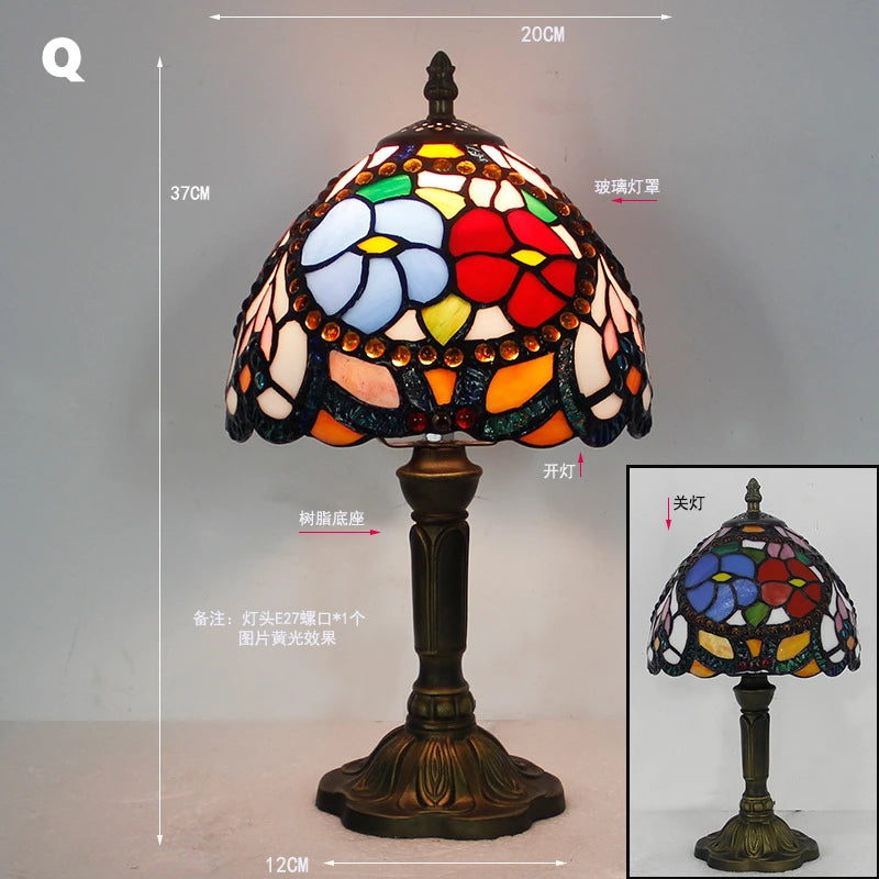 Mediterranean Stained Glass Table Lamp