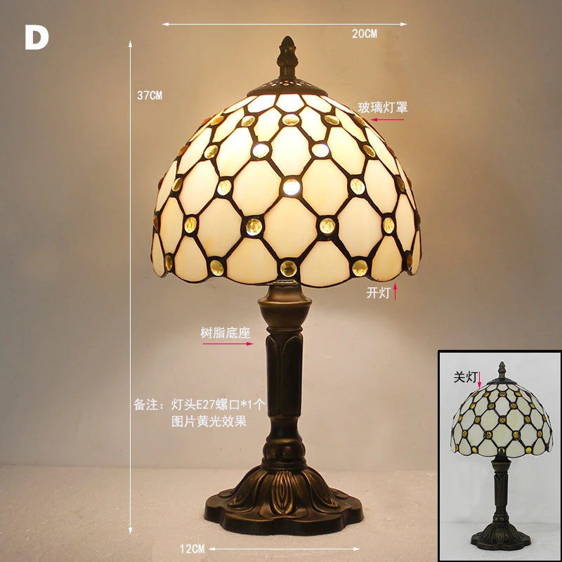 Mediterranean Stained Glass Table Lamp