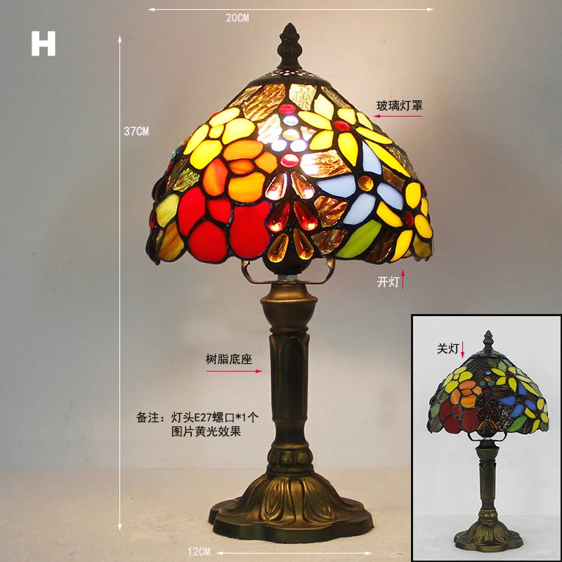 Mediterranean Stained Glass Table Lamp