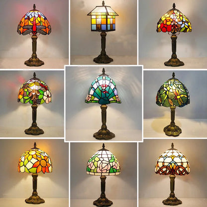 Mediterranean Stained Glass Table Lamp