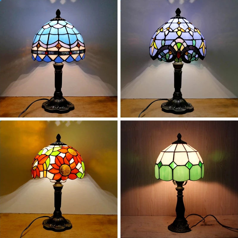 Mediterranean Stained Glass Table Lamp