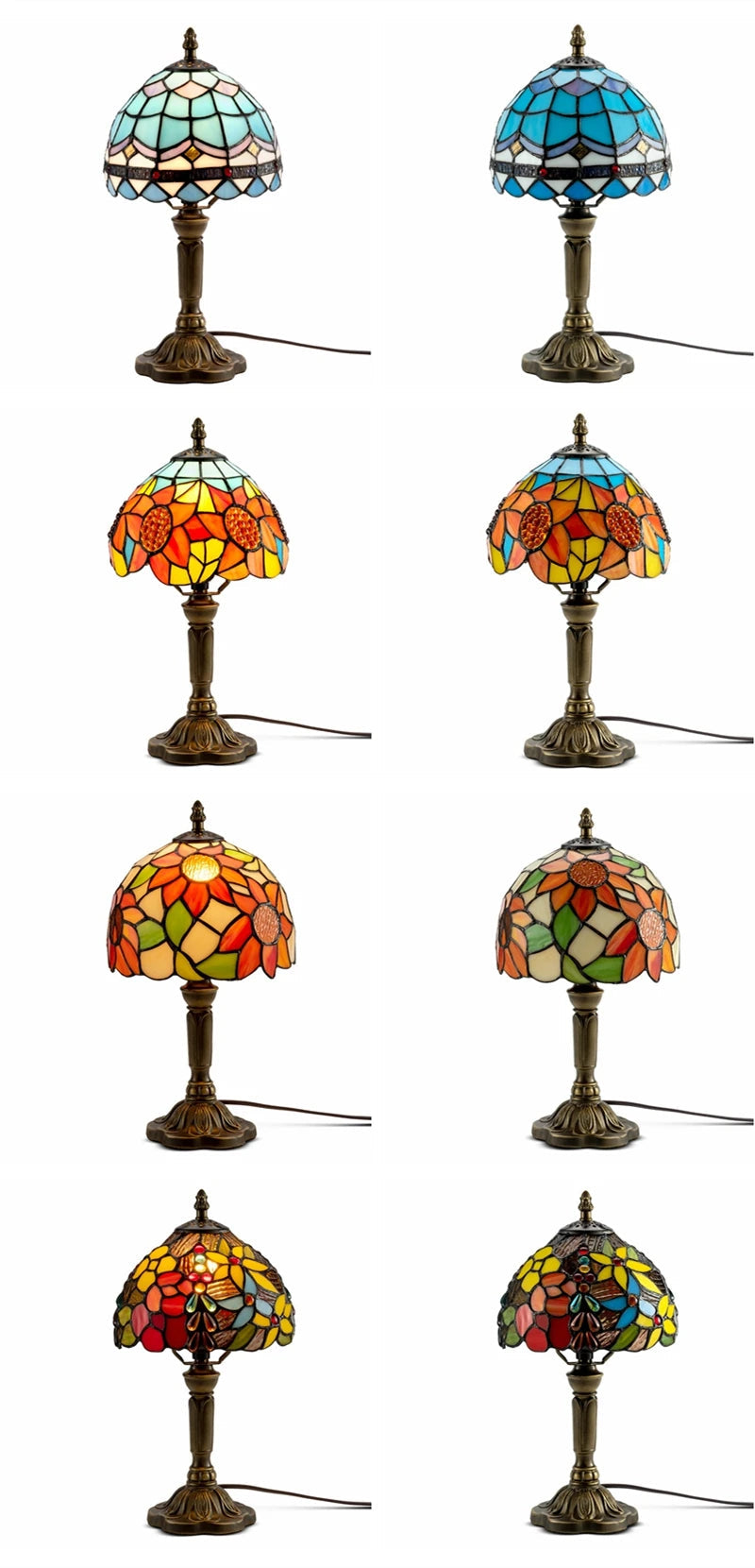 Mediterranean Stained Glass Table Lamp