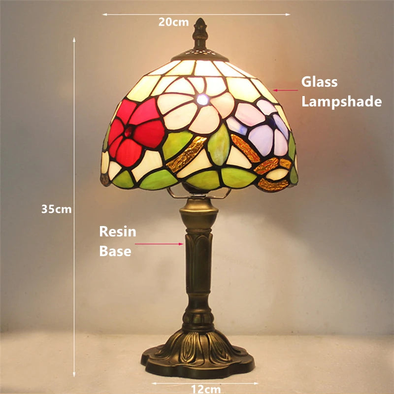 Mediterranean Stained Glass Table Lamp