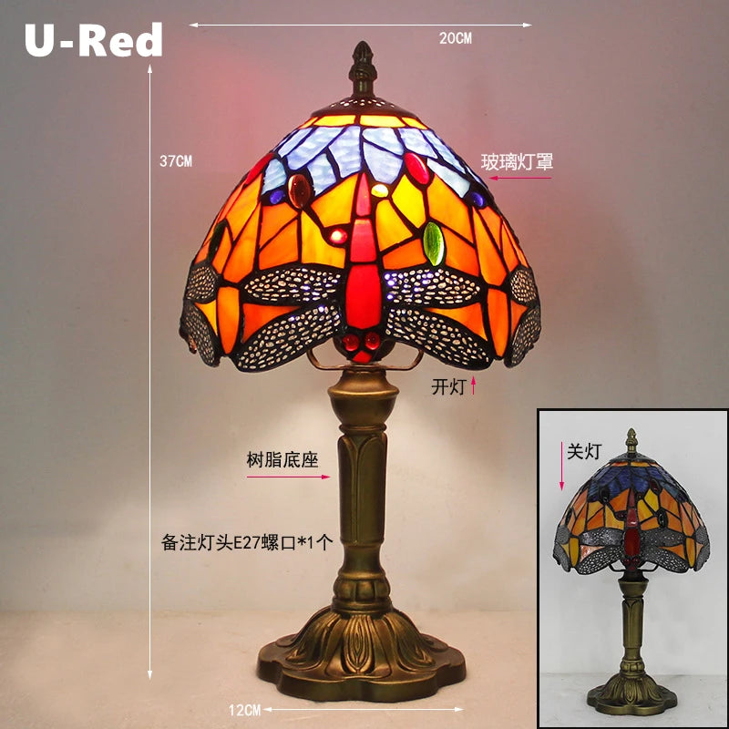 Mediterranean Stained Glass Table Lamp