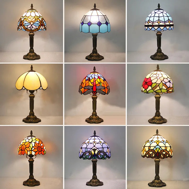 Mediterranean Stained Glass Table Lamp