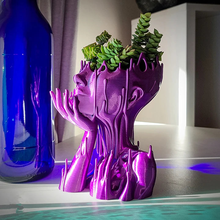 Melted Girl Resin Succulent Planter