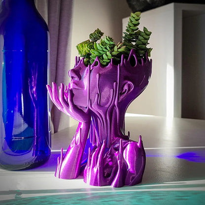 Melted Girl Resin Succulent Planter