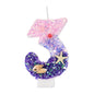 Mermaid Number Cake Candle - Pink Purple