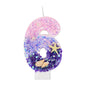 Mermaid Number Cake Candle - Pink Purple