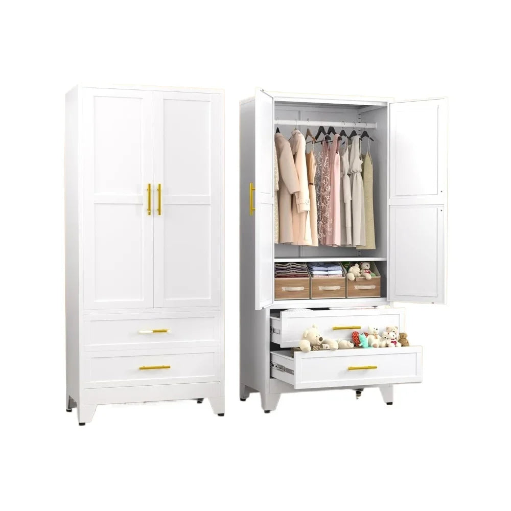 Metal Armoire Wardrobe Closet, 71”