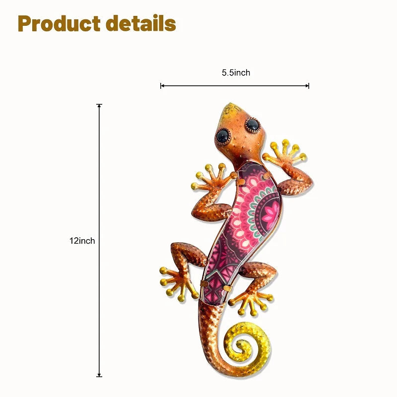 Metal Gecko Wall Art Sculpture