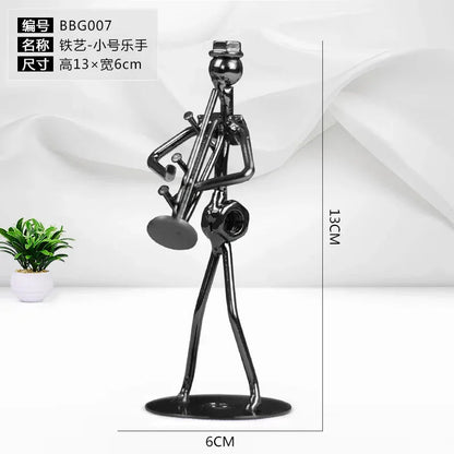 Metal Guitar Player Iron Figurine