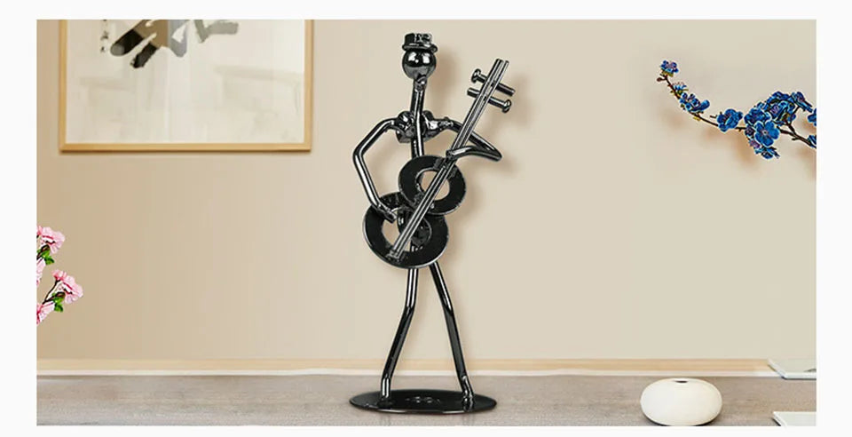 Metal Guitar Player Iron Figurine