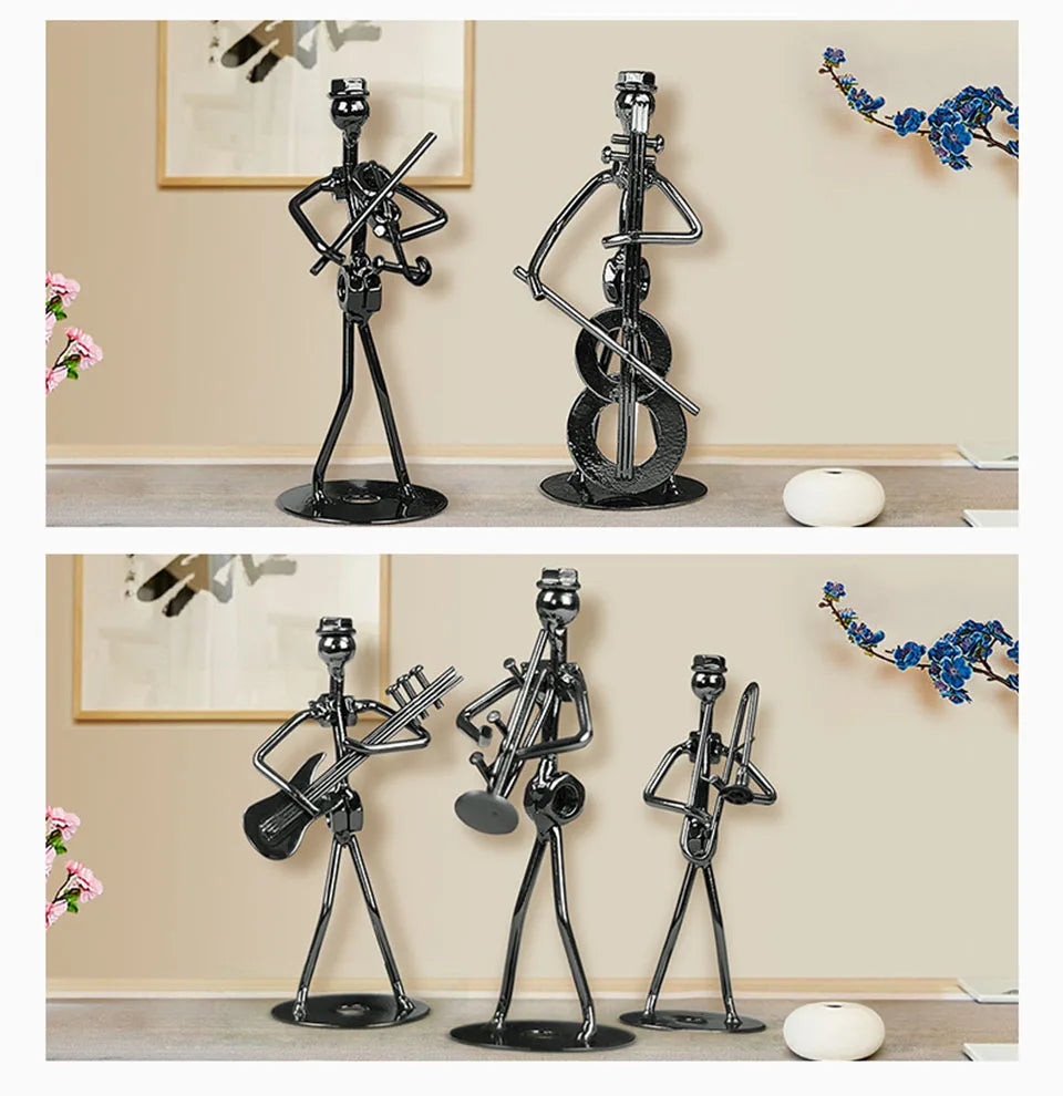 Metal Guitar Player Iron Figurine