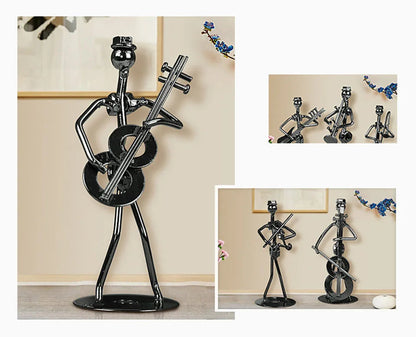 Metal Guitar Player Iron Figurine