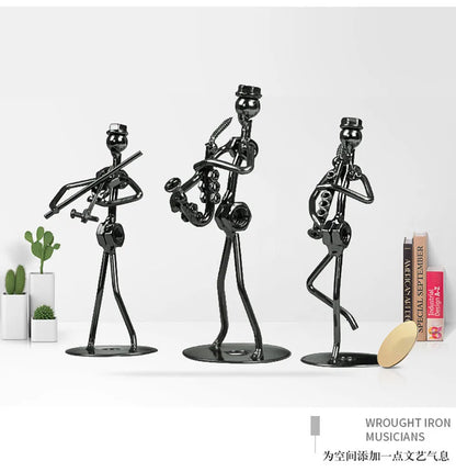 Metal Guitar Player Iron Figurine