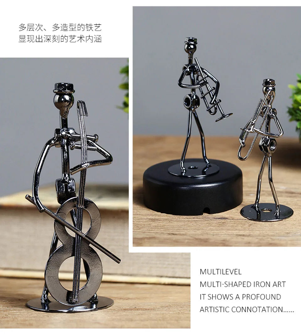 Metal Guitar Player Iron Figurine