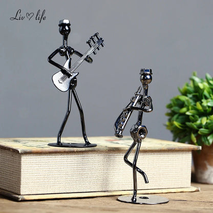 Metal Guitar Player Iron Figurine