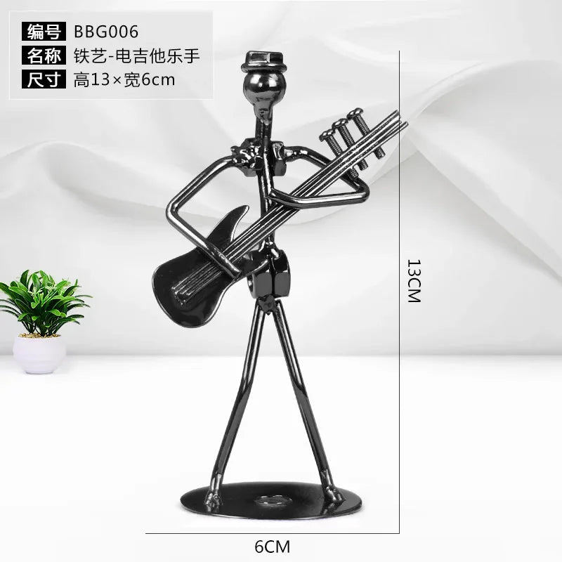 Metal Guitar Player Statue – 13cm