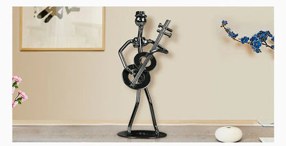 Metal Guitar Player Statue – 13cm