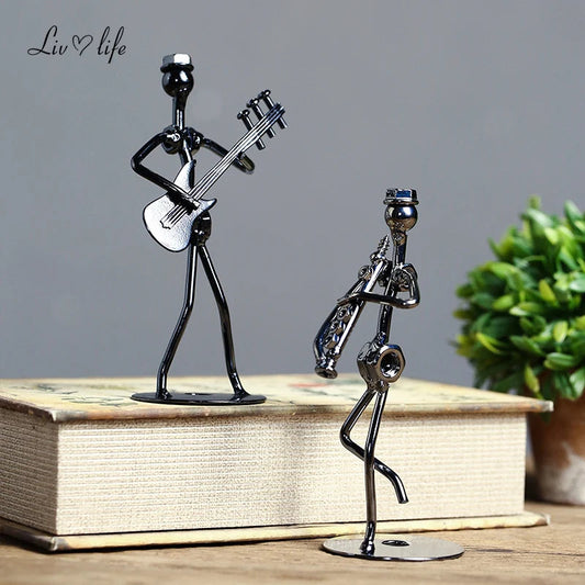 Metal Guitar Player Statue – 13cm