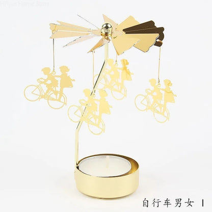 Metal Rotating Candle Holder Carousel