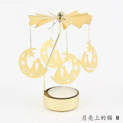 Metal Rotating Candle Holder Carousel