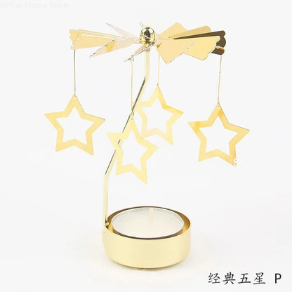 Metal Rotating Candle Holder Carousel