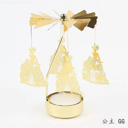 Metal Rotating Candle Holder Carousel