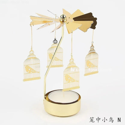 Metal Rotating Candle Holder Carousel