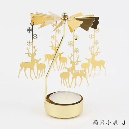 Metal Rotating Candle Holder Carousel