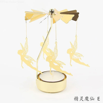 Metal Rotating Candle Holder Carousel