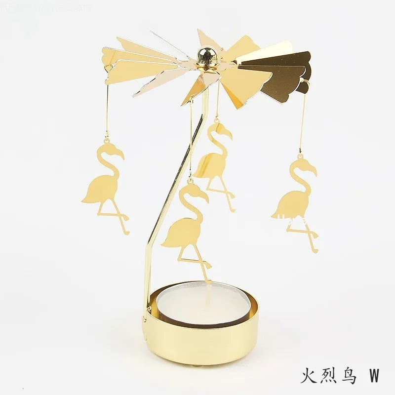 Metal Rotating Candle Holder Carousel