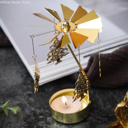 Metal Rotating Candle Holder Carousel