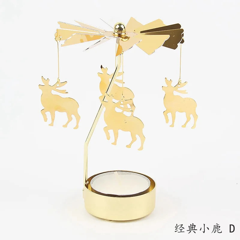 Metal Rotating Candle Holder Carousel