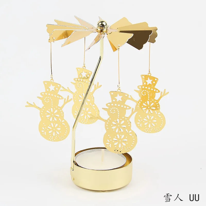 Metal Rotating Candle Holder Carousel