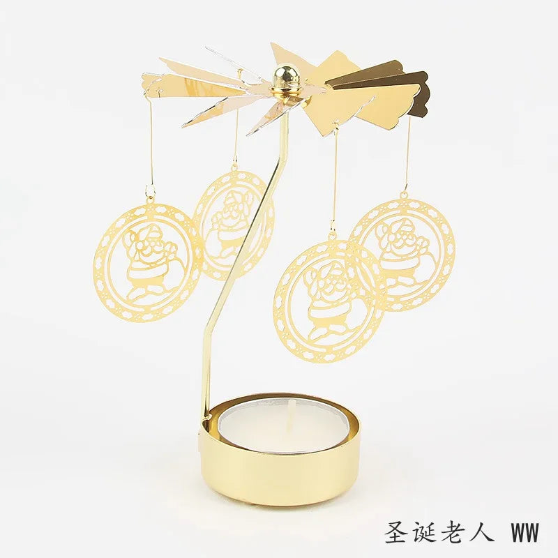 Metal Rotating Candle Holder Carousel